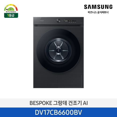 BESPOKE 그랑데 건조기 AI 17kg 블랙 [심플컨트롤] 1등급 DV17CB6600BV