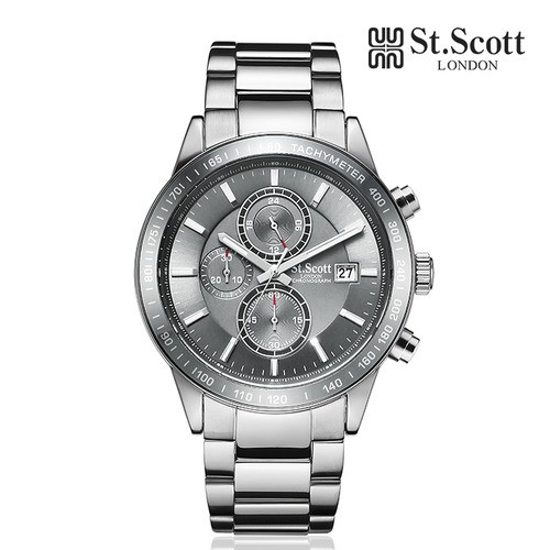 [St.Scott] 크로노그래프 남성 메탈시계, ST3055SGS