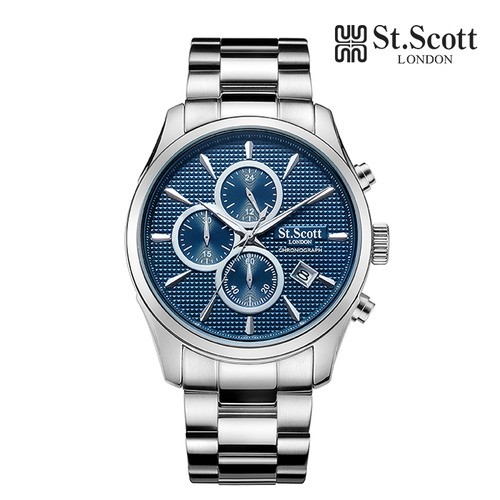 [St.Scott] 크로노그래프 남성 메탈시계, ST3054SLS