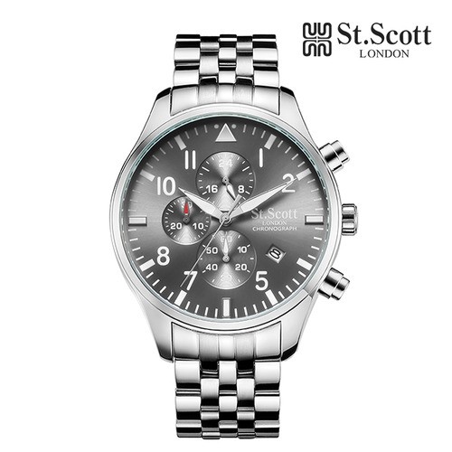 [St.Scott] 크로노그래프 남성 메탈시계, ST3052SGS