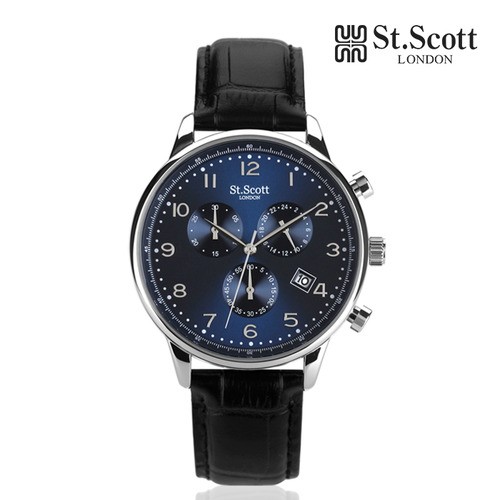[St.Scott] 남성 가죽시계, ST5109L-SLB