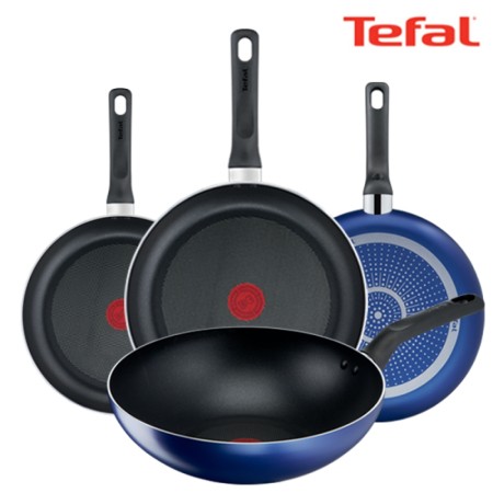 테팔 팬&냄비 PTFE 미드나잇 블루 4종세트 (프라이팬 24cm + 26cm + 28cm + 볶음팬 28cm)
