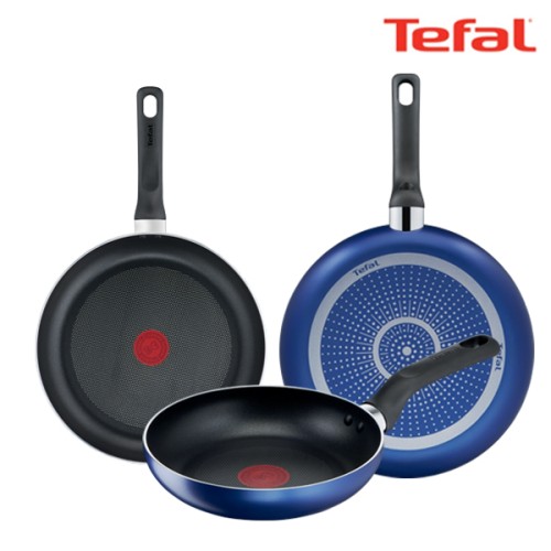 테팔 팬&냄비 PTFE 미드나잇 블루 3종세트 (프라이팬 20cm + 24cm + 26cm)