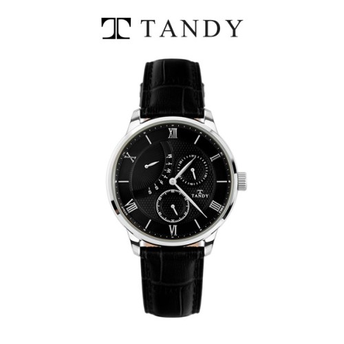 [TANDY] 탠디 멀티가죽 손목시계 요일 날짜 초침, T-1571 SBB