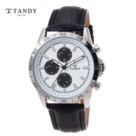 [TANDY] 탠디 멀티 듀얼타임 남성가죽시계, T-9811 LWH