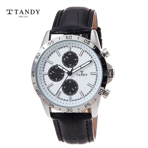 [TANDY] 탠디 멀티 듀얼타임 남성가죽시계, T-9811 LWH
