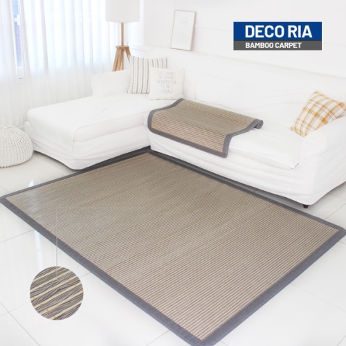[DECO RIA] 데코리아 고급 스틱 그레이 와이드보더 대나무 매트 초대형 180x225CM
