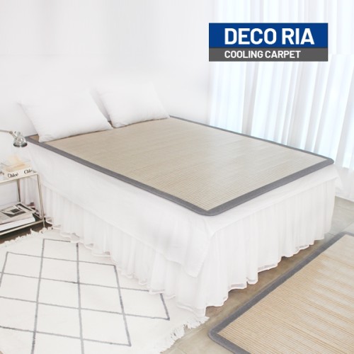 [DECO RIA] 데코리아 고급 스틱 그레이 와이드보더 대나무 매트 더블 150x200CM