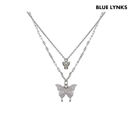 [블루링스] URJ 실버 S925 나비 더블레이어 목걸이 BRM-URJ01