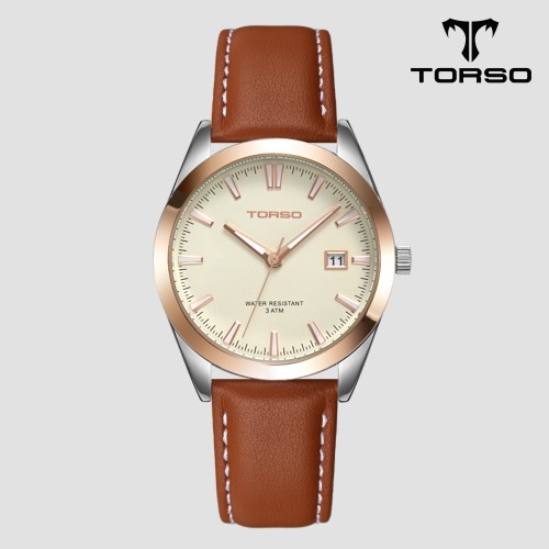 [토르소] 마이다스 캘린더 워치 남성 가죽 밴드 시계 T105L-RIBR