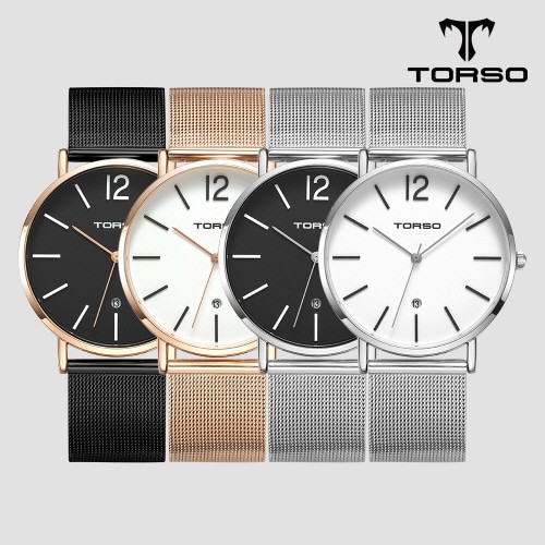 [토르소] 도로스 데이트 워치 남성 메쉬 밴드 시계 T101M-MS(색상 택1)
