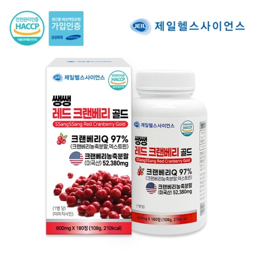 [제일헬스사이언스] 쌩쌩 레드 크랜베리 골드 600mgX180정(6개월분)