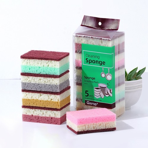 [잇츠웰] 삼색 양면 스펀지 수세미 5P x 4세트(총20개), ITS-SPONGE