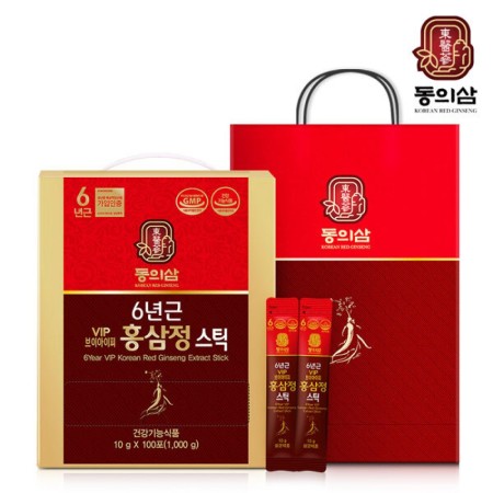 동의삼 6년근 VIP 홍삼정스틱 10g x 100포(쇼핑백)