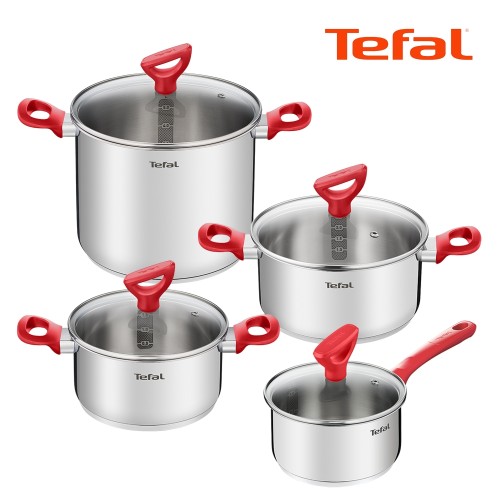 [Tefal] 테팔 에디션 레드 인덕션냄비 편수16cm+양수18cm+양수20cm+곰솥22cm