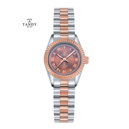 [TANDY] 탠디 세미 사파이어 글래스 메탈 다이아몬드 손목시계 여성, TS-303F ROSEGOLD