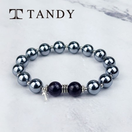 [TANDY] 탠디 테라헤르츠 자수정팔찌 남성용 TH825