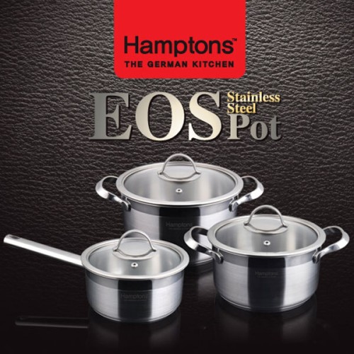 [Hamptons] 독일 햄튼 EOS 인덕션 3중 바닥 냄비 3종세트(16편수,18양수,20전골), HEOS-3_6P682C