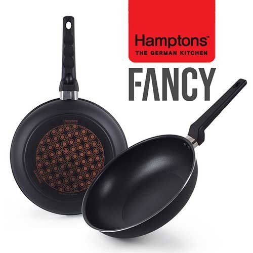 [Hamptons] 햄튼 팬시 다이아몬드 5중코팅 후라이팬2종세트 E(28후라이팬,28궁중팬), HFF-8F8W
