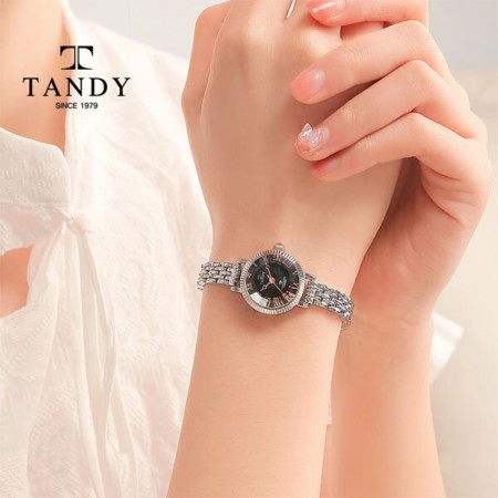 [TANDY] 탠디 여성 다이아몬드 메탈시계, DIA-4015 BK(블랙)