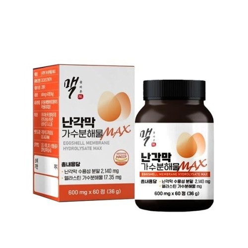 [올바른맥] 난각막 가수분해물 MAX 600mg x 60정(무릎통증 육아맘 노년통증 중년필수템)