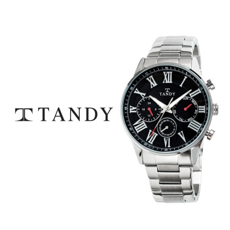 [TANDY] 탠디 클래식 남성용 멀티펑션 메탈시계 3713 블랙