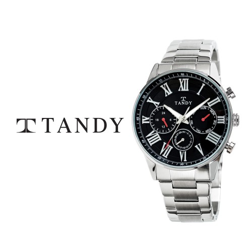 [TANDY] 탠디 클래식 남성용 멀티펑션 메탈시계 3713 블랙