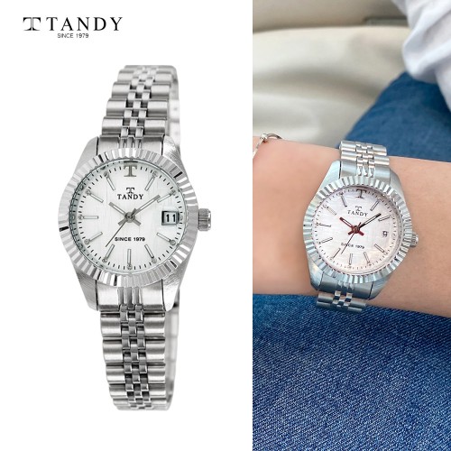 [TANDY] 탠디 럭셔리 메탈 손목시계(스와로브스키 식입) T-3921 여자 빈티지화이트