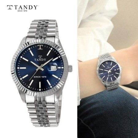 [TANDY] 탠디 럭셔리 메탈 손목시계(스와로브스키 식입) T-3921 남자 다크블루