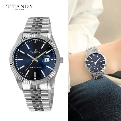 [TANDY] 탠디 럭셔리 메탈 손목시계(스와로브스키 식입) T-3921 남자 다크블루